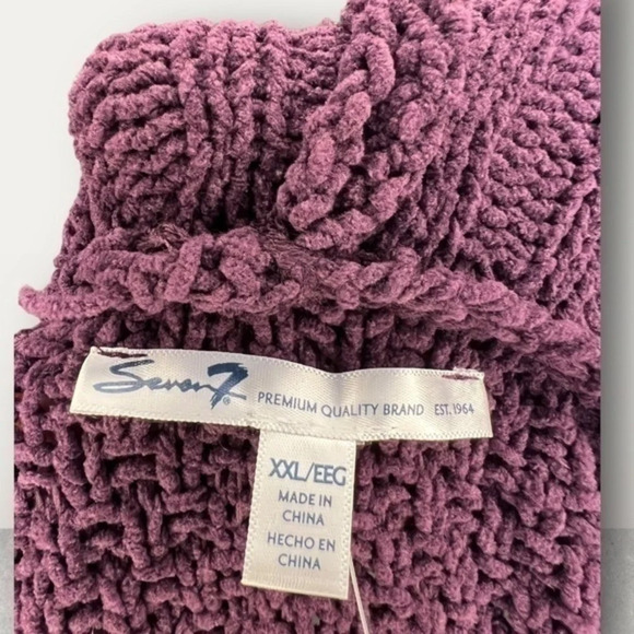 NWT ~ SEVEN 7 CHENILLE SWEATER ~ BLACKBERRY WINE COLOR ~ SIZE XXL - Picture 5 of 8